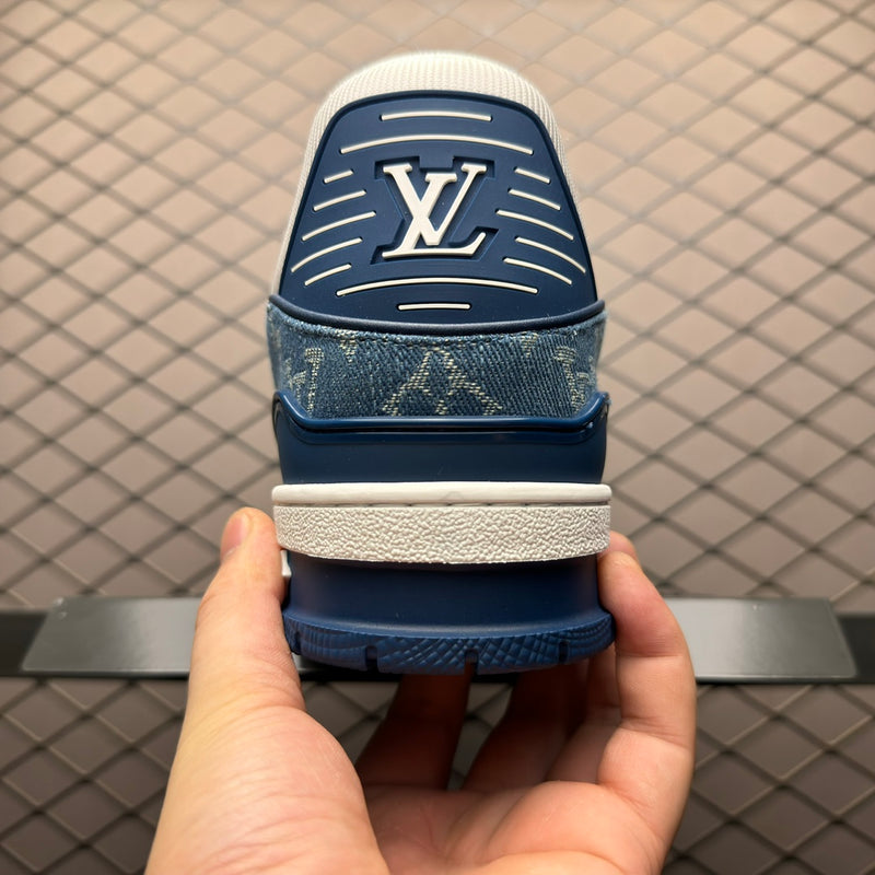 Louis Vuitton LV Trainer Monogram Denim White Blue