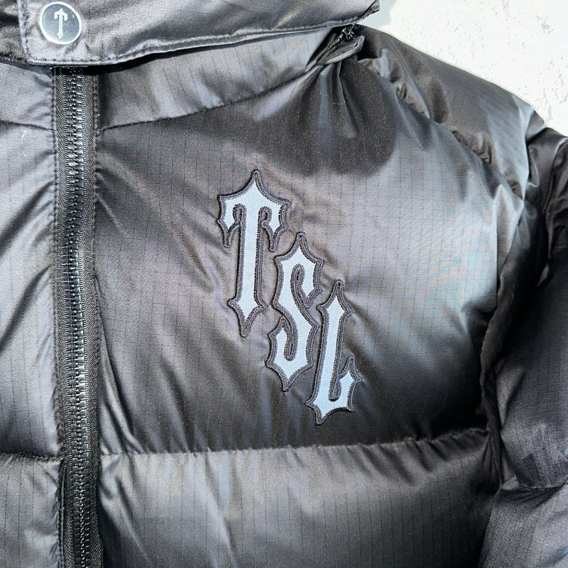 Jaqueta Trapstar "Shooters Detachable Hooded Puffer Triple Black"