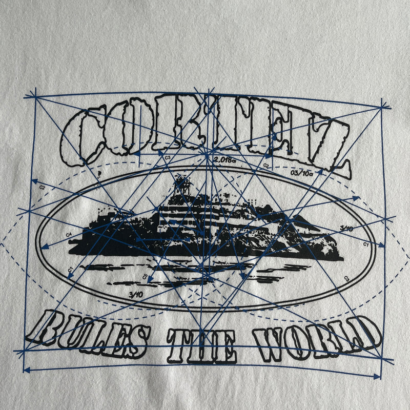 Camiseta Corteiz “Alcatraz Coordinates White”