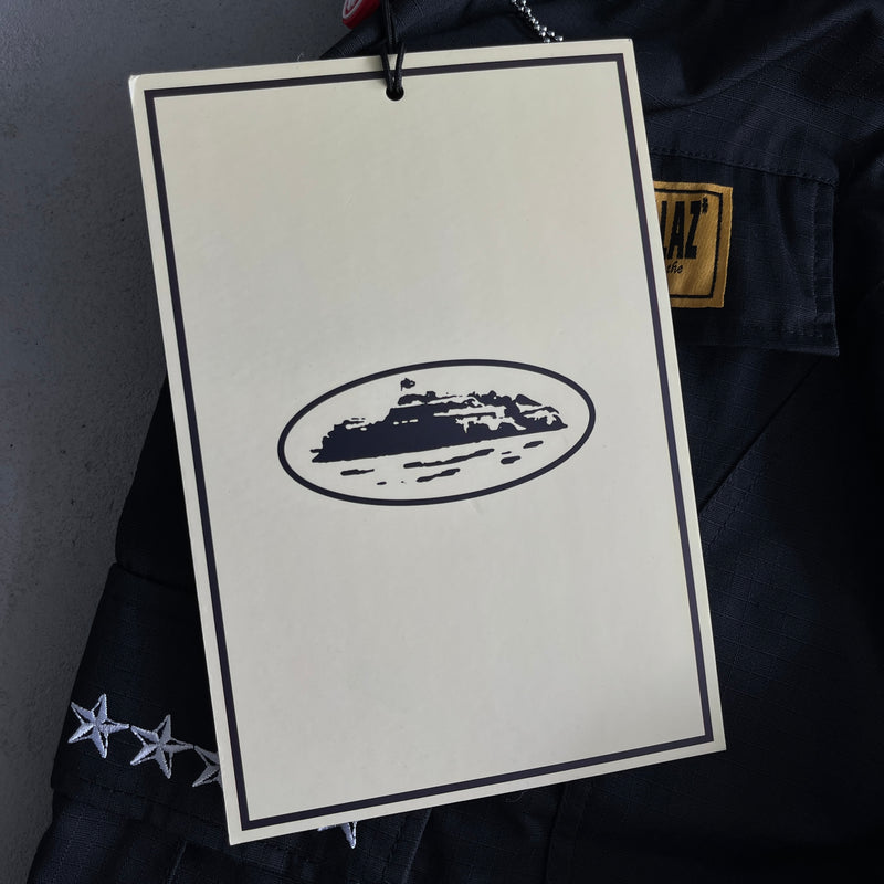 Calça Cargo Corteiz “5star Black White Logo Yellow Patch“