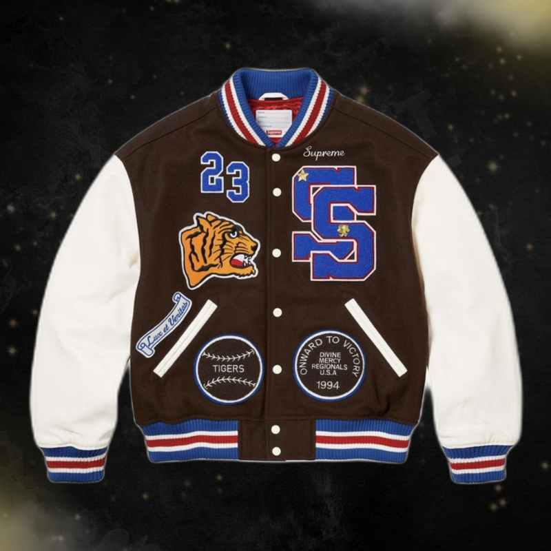 Jaqueta Supreme Tiger Varsity Jacket Brown