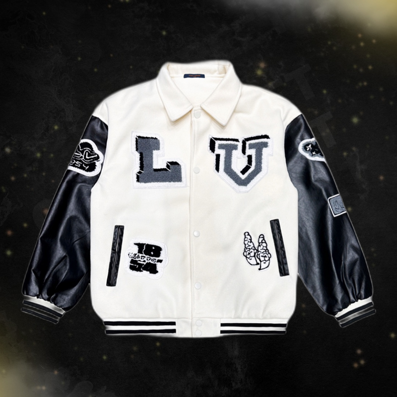 Jaqueta Louis Vuitton Varsity Jacket 22FW Black/White