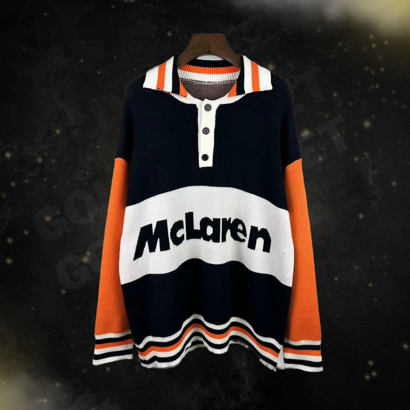 Suéter Rhude x McLaren Logo Polo Black/Orange