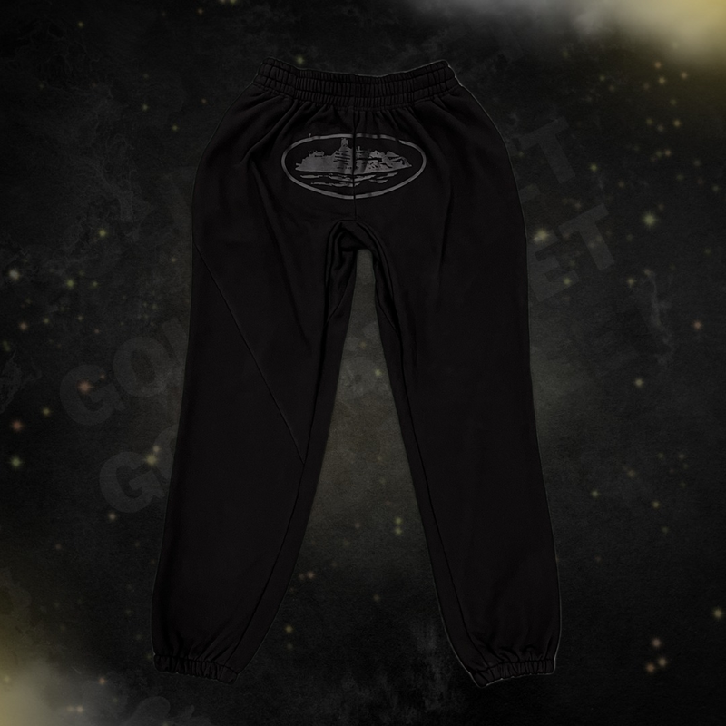 Calça Moletom Corteiz “Black Alcatraz Logo”