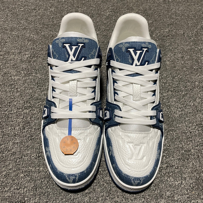 Louis Vuitton LV Trainer Monogram Denim White Blue