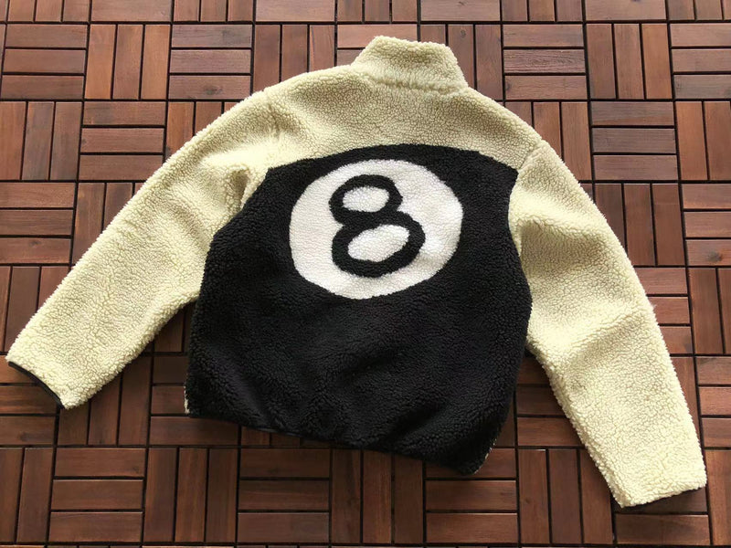 Jaqueta Stussy 8 Ball Sherpa Dupla Face