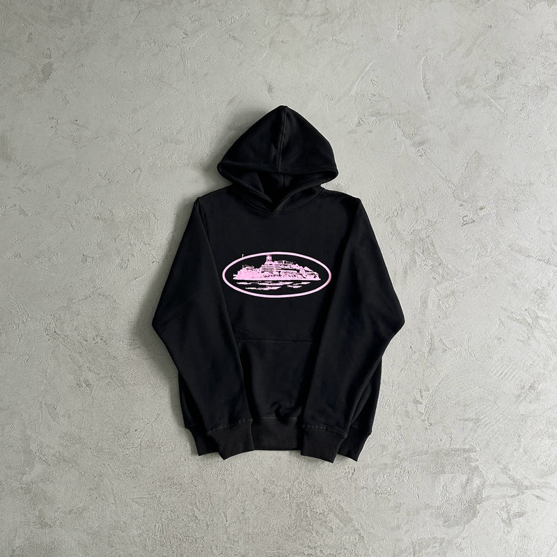 Moletom Corteiz "Alcatraz Logo Hoodie Black/Pink"