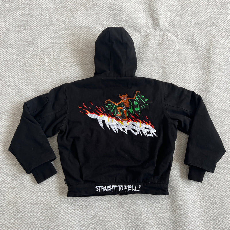 Jaqueta Supreme x TRASHER Hooded Work Jacket Black