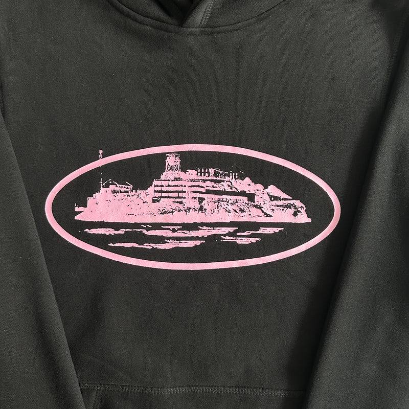 Moletom Corteiz "Alcatraz Logo Hoodie Black/Pink"