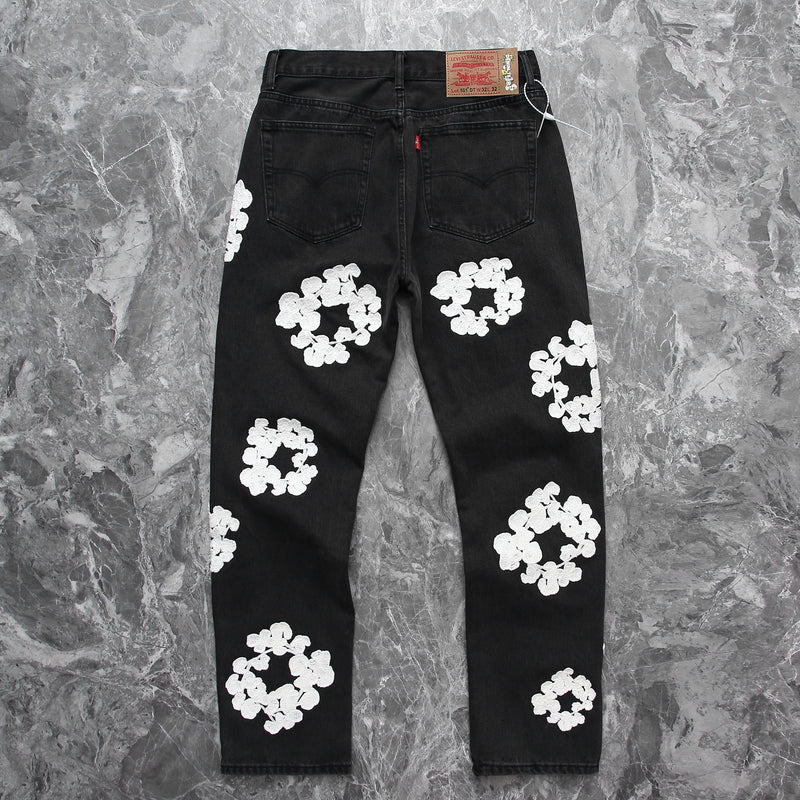 Calça Denim Tears x Levi’s Cotton Wreath Jean Black