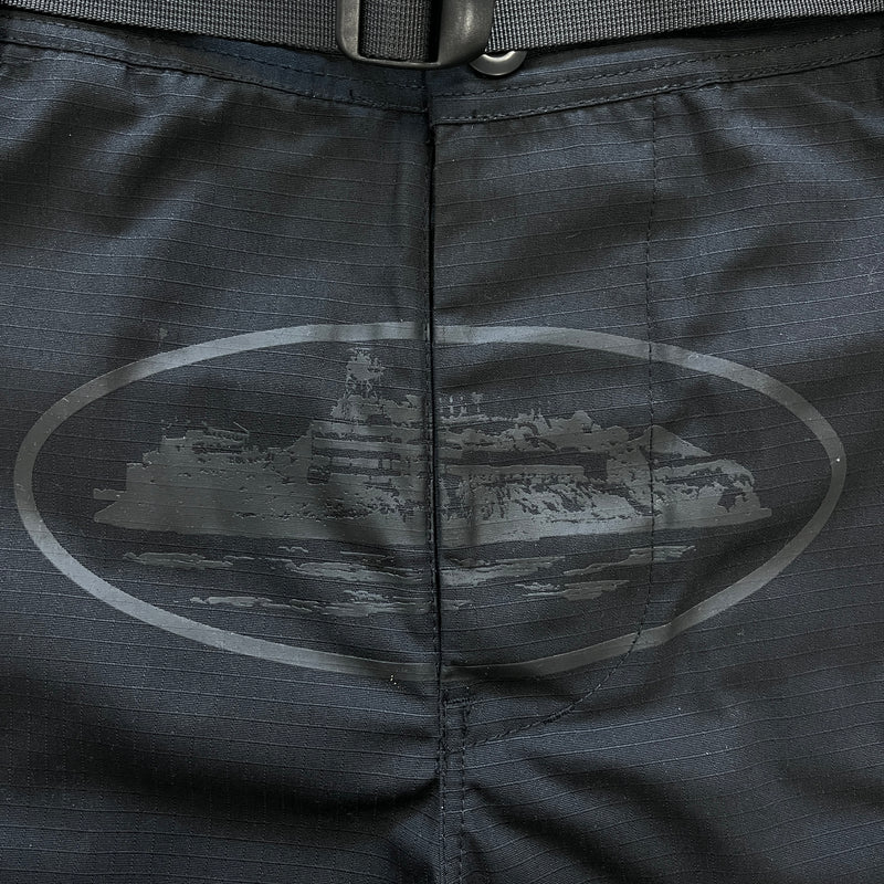 Calça Cargo Corteiz "All Black Logo Cargo"