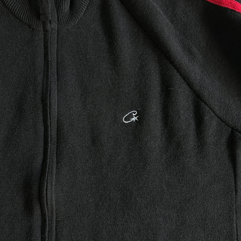 Jaqueta Corteiz "Knit Zip up Fleece Black"