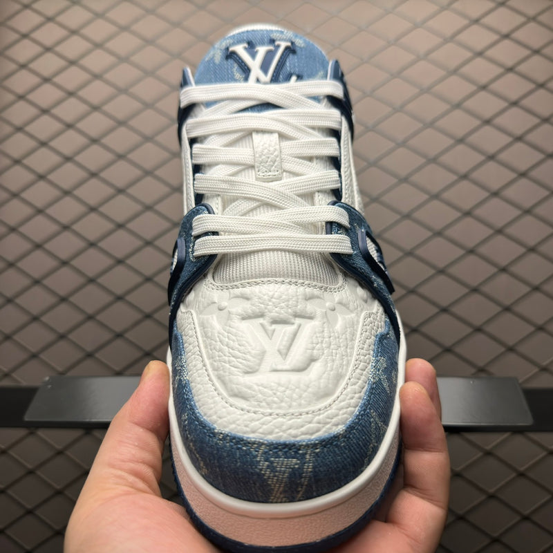 Louis Vuitton LV Trainer Monogram Denim White Blue