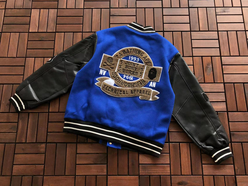 Jaqueta BAPE x Neighborhood Varsity Jacket Blue