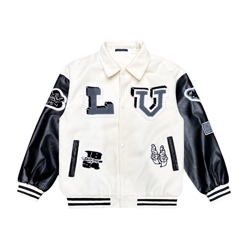 Jaqueta Louis Vuitton Varsity Jacket 22FW Black/White