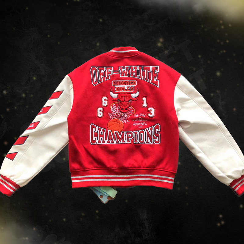 Jaqueta Off-White Varsity Chicago Bulls Red