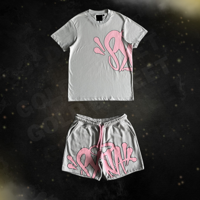 Conjunto Syna World "Shorts Logo Grey/Pink"