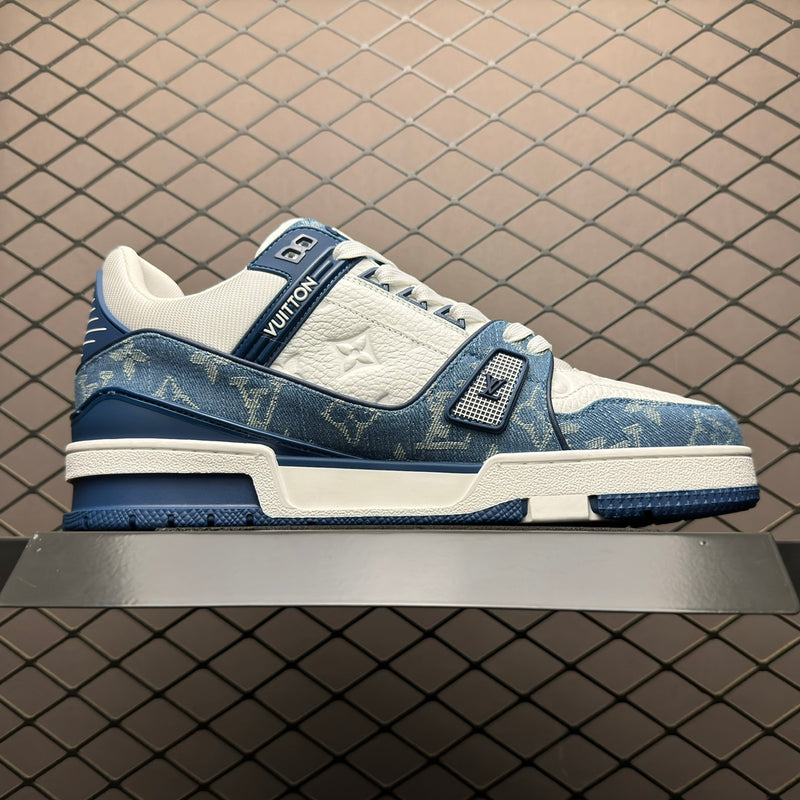 Louis Vuitton LV Trainer Monogram Denim White Blue