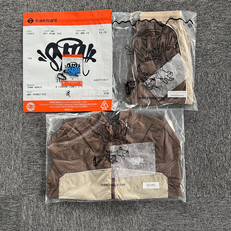 Conjunto Syna World Logo Shell Tracksuit Brown