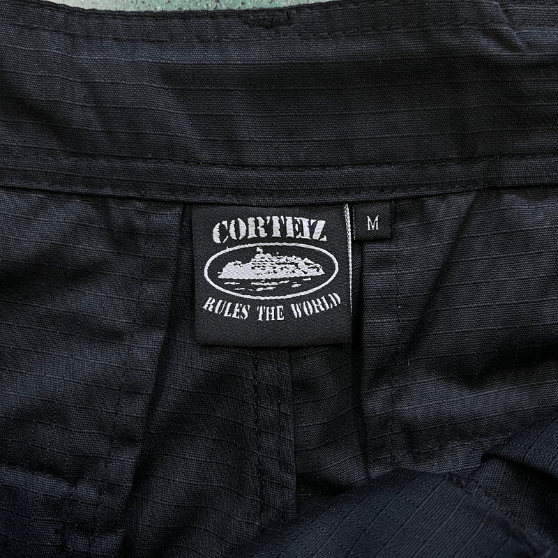 Calça Cargo Corteiz "All Black Logo Cargo"