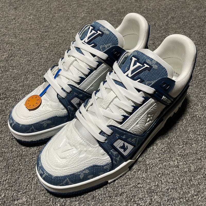 Louis Vuitton LV Trainer Monogram Denim White Blue