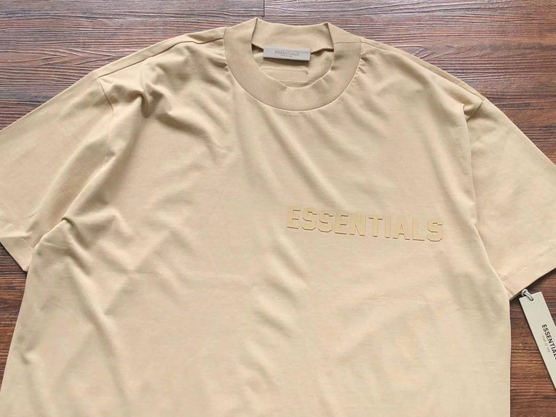Fear of God Essentials "Flocking Letters Oversized Beige”