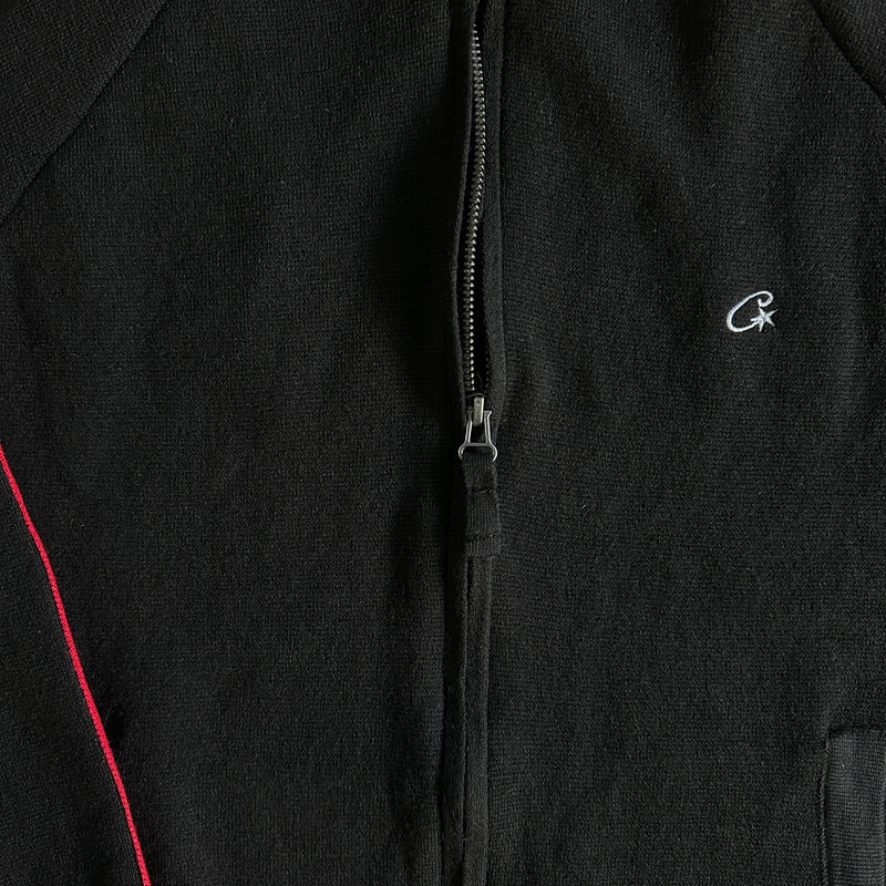 Jaqueta Corteiz "Knit Zip up Fleece Black"