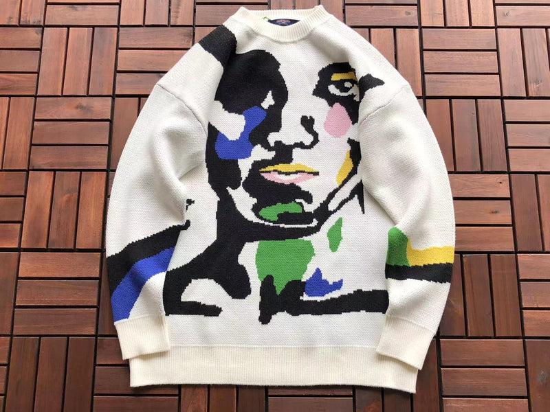 Suéter Louis Vuitton Intarsia Cashmere Wool Crewneck